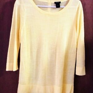 Ann Taylor Loft Yellow 3/4 Sleeve Sweater Lg